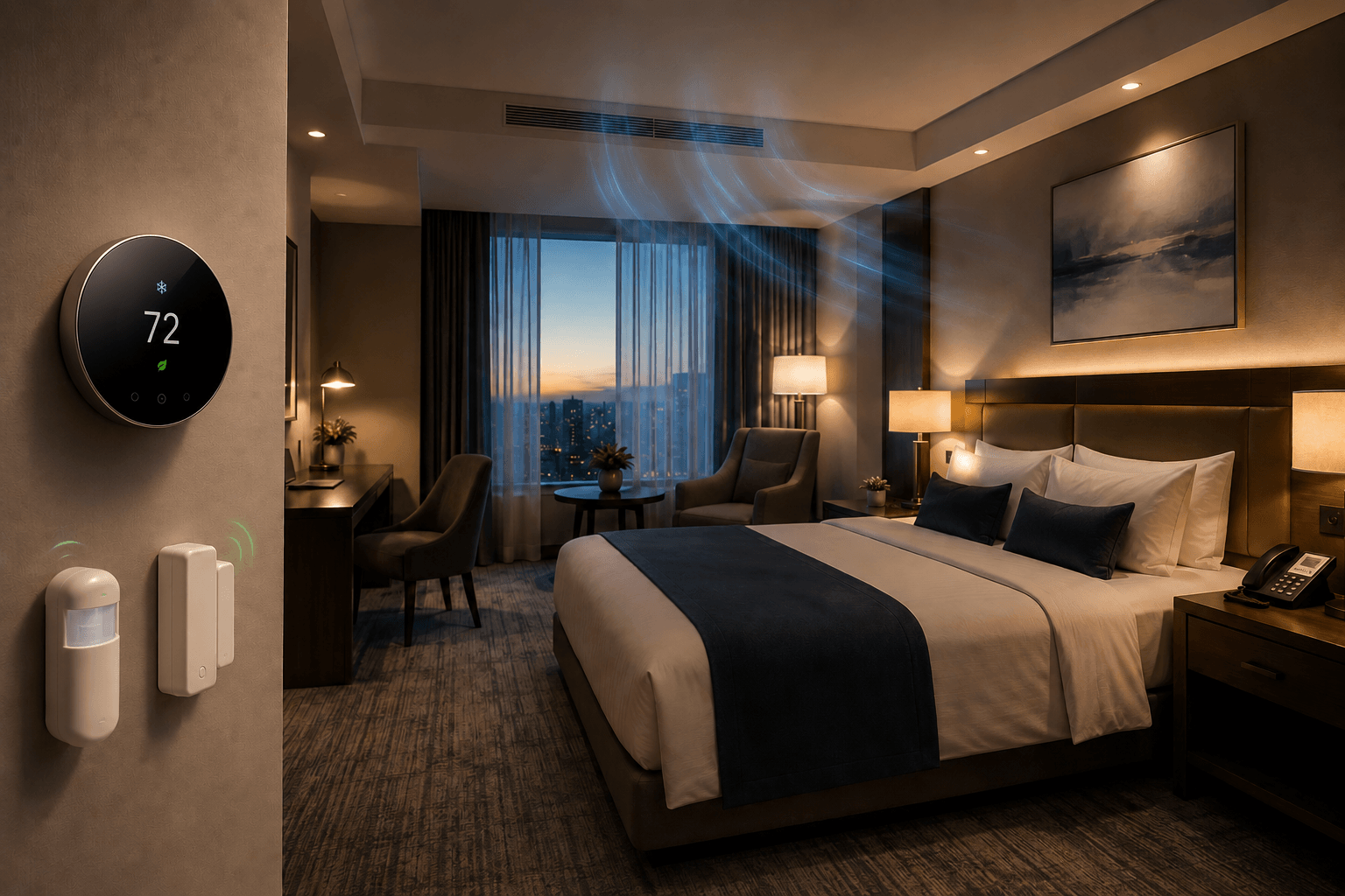 ES Global occupancy-based energy automation in a hotel room
